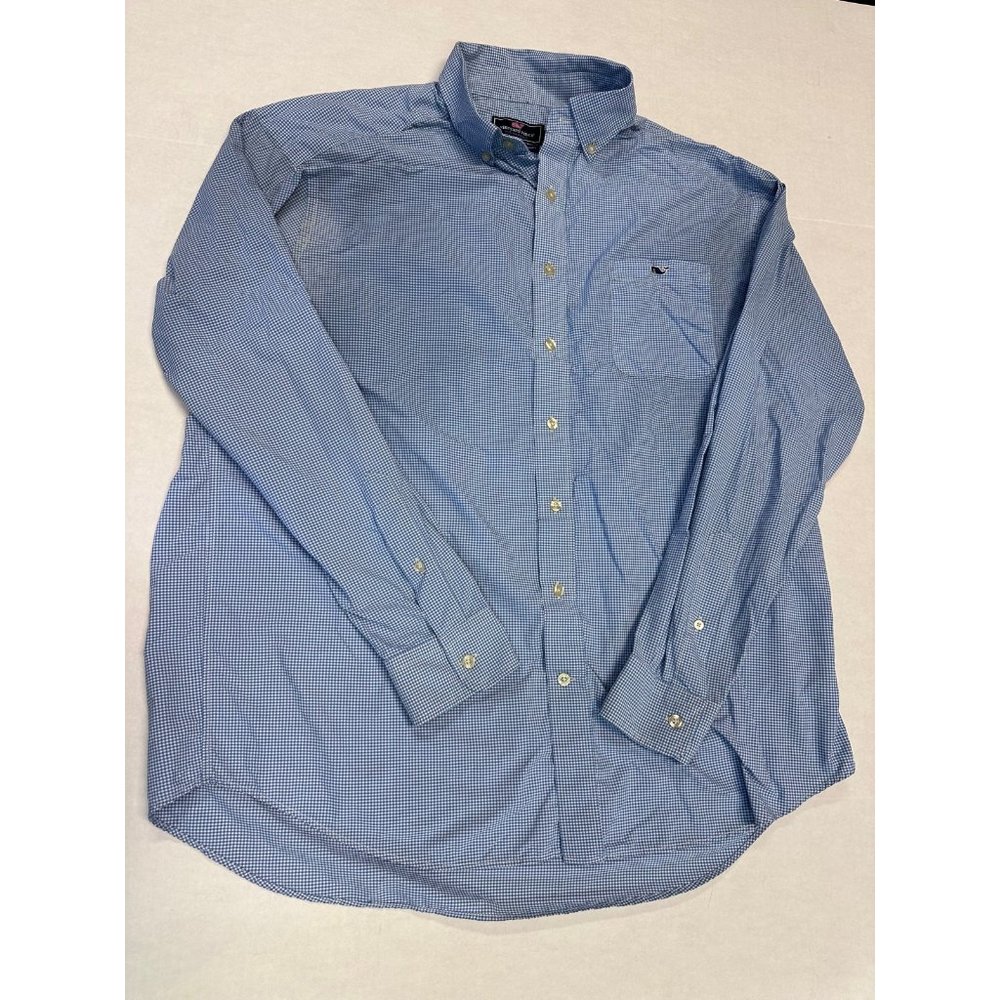 Vineyard Vines Classic Fit Tucker Shirt l/s Dress Shirt Blue White Check size xl